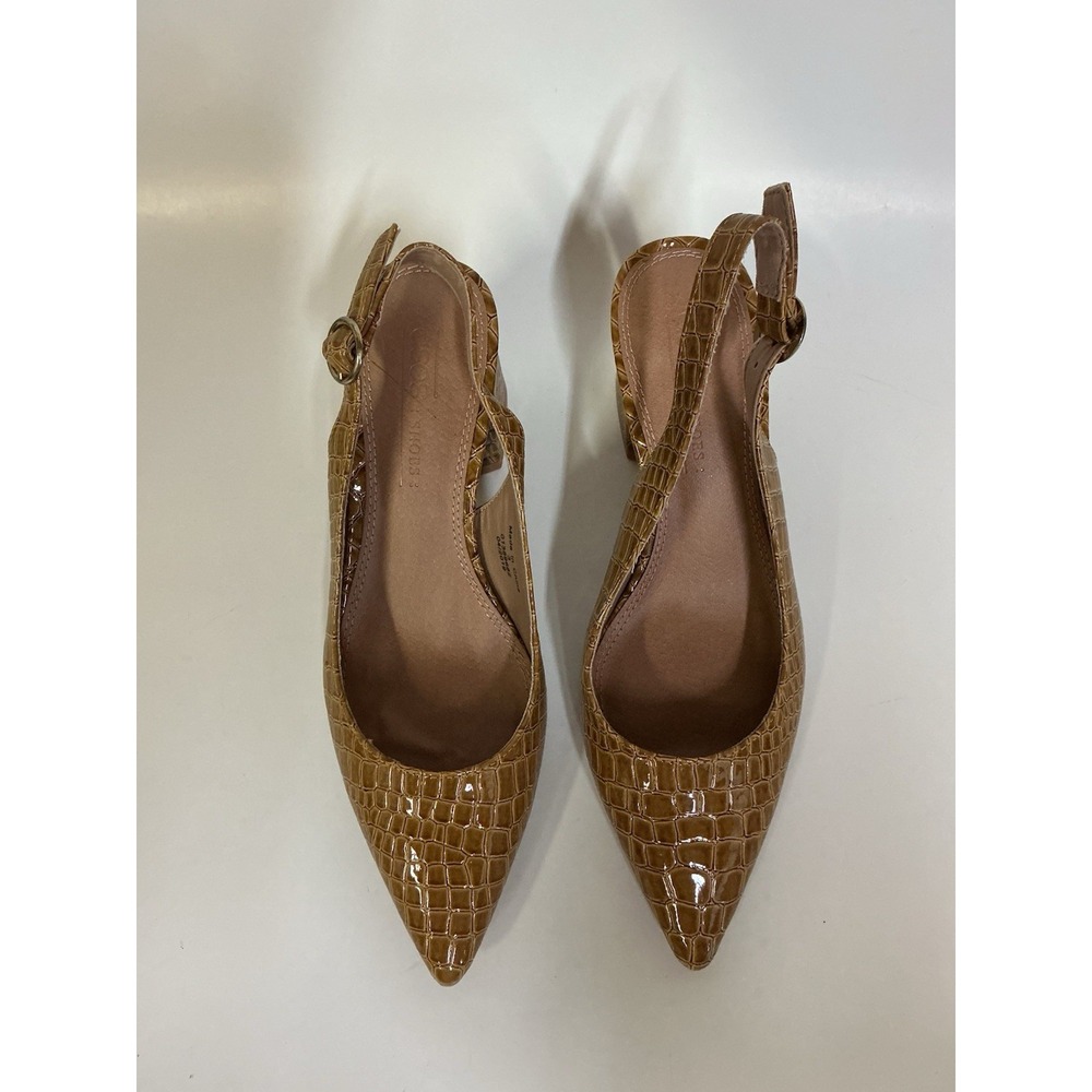 ASOS Design slingback pointed heels in color tan women's size 5 - Picture 3 of 5